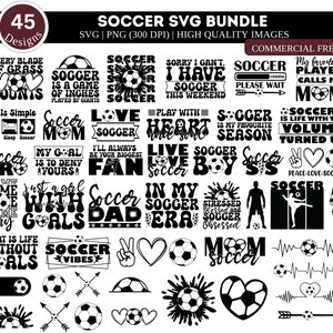 Fußball SVG PNG Bundle | Fußball-Monogramm-Svg | Fußball Designs| Fußball-Mannschafts-Svg | Fußball Ball | Cut-Datei für Cricut | Fußball Saison