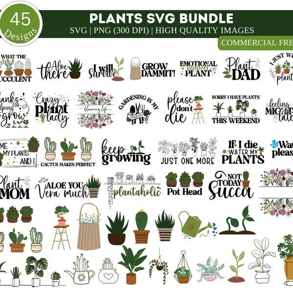 Plant Quotes SVG| Plants SVG Bundle| Garden Svg| Plant Lover Svg| Plant Mom Svg| Houseplant Svg| Funny Plant Quote Svg| Gardening Quote