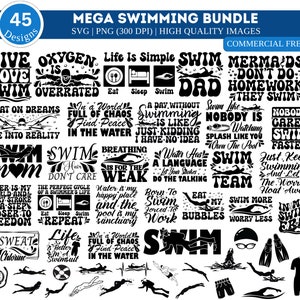 45 Schwimmen SVG Bundle| Schwimmer SVG Bundle| In meiner Schwimmära PNG| Schwimmen Svg| Pool-Svg| Schwimm-Vibes-Svg| Schwimmsport Svg| Schwimmer Clipart
