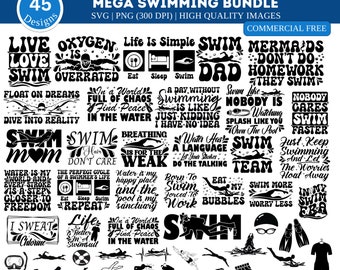 45 Swimming SVG Bundle| Swimmer SVG Bundle| In My Swim Era PNG| Swimming Svg| Pool Svg| Swim Vibes svg| Swim Sports Svg| Swimmer Clipart