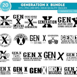 Gen X SVG Bundle| Gen X PNG Bundle| Retro Gen X Svg Bundle| Gift for Gen X| Snarky Png| Sarcastic Png| Cricut Cut File