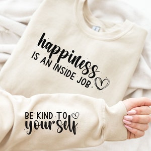 La felicidad es un trabajo interno SVG PNG/ Sé amable contigo mismo/ Boho Self Love Svg/ Motivational Svg/ Boho Quote Self Care Svg/ Self Love Svg Png
