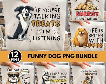 Funny dog png bundle, Cute Humor Dog Clipart, Funny Pet Quotes Png, Dog Lover Png Bundle, Sarcastic Dog Attitude Png (Digital Download)