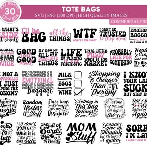 Tragetasche SVG PNG Bundle| Tragetasche Zitat | Emotionales Gepäck svg | Retro Tragetasche svg| Mom Sachen svg | Tüten Spruch svg