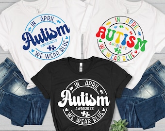 Conciencia del autismo SVG PNG/ Autismo Svg/ En abril usamos azul Svg/ Diseño de camisa de autismo/ Conciencia del autismo png/ Rompecabezas de autismo Png/ Sea amable Svg