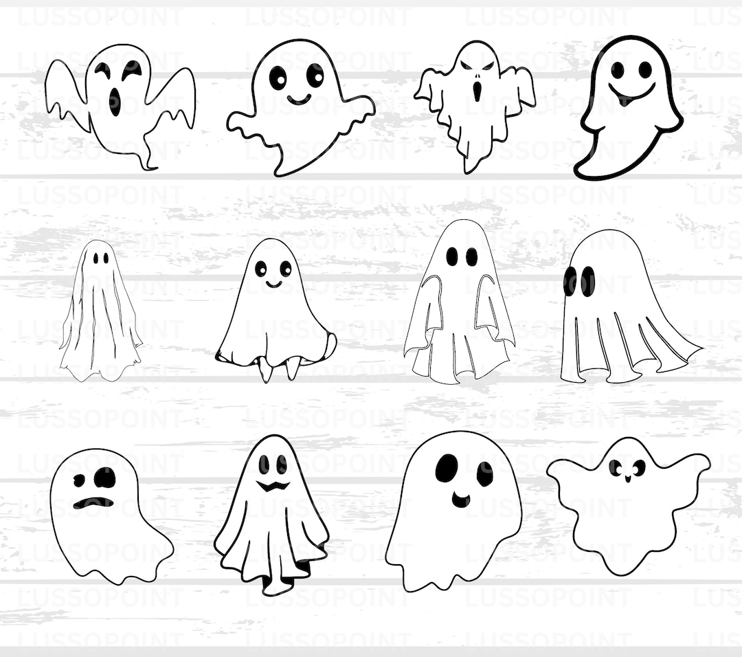 Ghost SVG Bundle Ghost Face SVG Cute Ghosts PNG Clipart - Etsy