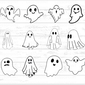 Ghost SVG Bundle Ghost Face SVG Cute Ghosts PNG Clipart - Etsy