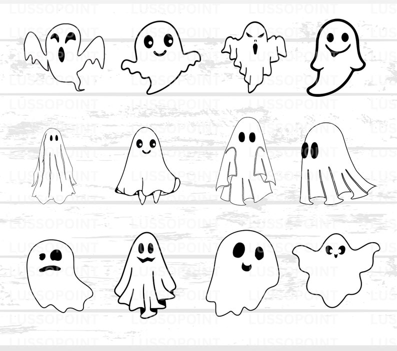 Ghost SVG Bundle Ghost Face SVG Cute Ghosts PNG Clipart - Etsy