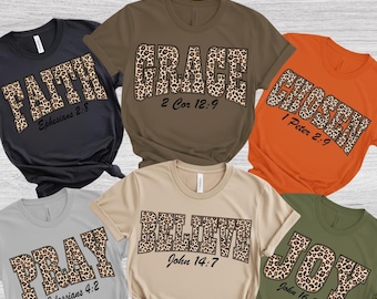 Leopard Bible Fall Png Bundle, Faith Grace Chosen Joy Pray Believe Png, Bible Verse Png, Fall Jesus Png, Christian Png (Design Sublimation)
