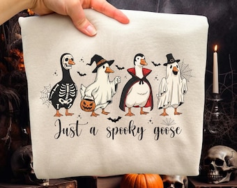 Gewoon een griezelige gans png, griezelige gans Halloween, png, grappige skeletgans png, trendy halloween, leuke horror png, halloweenkostuums png