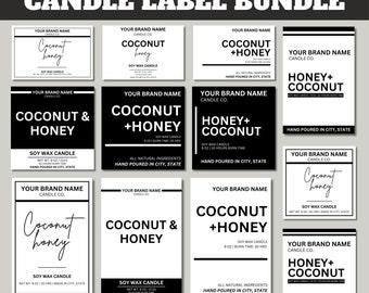 Editable Candle Label Canva Template Bundle| Modern Candle Label Designs| Custom Candle Labels| DIY Candle Sticker| Small Business Cards