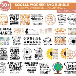 Paquete SVG de trabajador social/ Trabajo social Svg/ Regalo de trabajador social/ Camisa de trabajador social/ Clipart de trabajador social/ Differenc Maker Svg/ Vida social