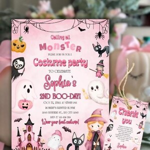 Editable Kids Halloween Party Invitation Calling All Monsters Invitation, Halloween Birthday Party Invitation Template, Halloween Invitation