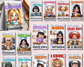 Funny Kitchen Towel Sublimation Bundle, Funny Kitchen Quotes Png, Kitchen Conversions Towel Design, Baking & Cooking Sublimation Design