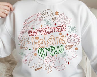 Cookie Crew PNG: Coquette Hand Drawn Xmas Design, Christmas Baking Shirt Sublimation, Christmas Cookie Png (Digital Download)