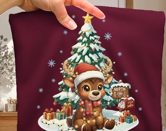 Cervo di Natale retrò Png, Cervo, Renna, Buon Natale Png, Cervo civettuolo Png, Natale Png, Design a sublimazione, Trendy Png