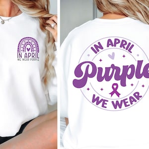 Im April tragen wir lila SVG PNG| Militär Kind geschnitten Datei | Lila Up-Shirt-Design-Svg | Monat der Militär Kinder Unterhaltstruppe| Lehrer Shirt