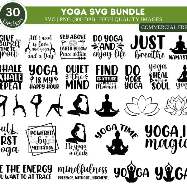 Yoga SVG PNG Bundle| Yoga Svg| Funny Yoga Png| Yoga Quotes Svg| Yoga Shirt Svg| Yoga Pose Svg| Namaste Svg| Chakra Svg| Fitness Svg