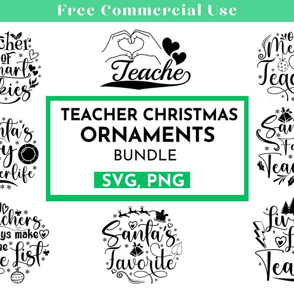 Christmas Teacher Ornaments SVG Bundle| Teacher Quote Svg| Teacher Svg| School Svg| Teacher Life Svg| Teacher Appreciation Svg| Ornament PNG