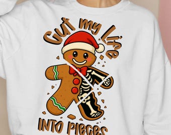 Cut My Life Into Pieces Gingerbread Christmas PNG, Elder Emo Holiday Design, Funny Gingerbread, Sublimation File (Digital Download)