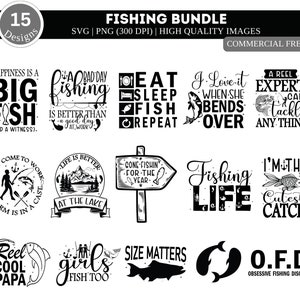 Paquete SVG de pesca/ Pesca svg/ Pesca svg refranes / Calcomanías de pesca svg / Archivo de corte de pesca / Citas de pesca Diseños de camisas / Pesca vida svg