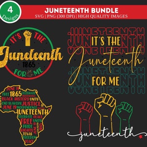Pacchetto disegni SVG Juneteenth/ Juneteenth in formato SVG/ Juneteenth png bundle/ Black History Month in formato SVG/ Festeggia il Juneteenth