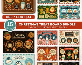 Dear Santa Tray PNG Bundle: Christmas PNG, Christmas Treat Board Png, Sublimation Design, Digital Download