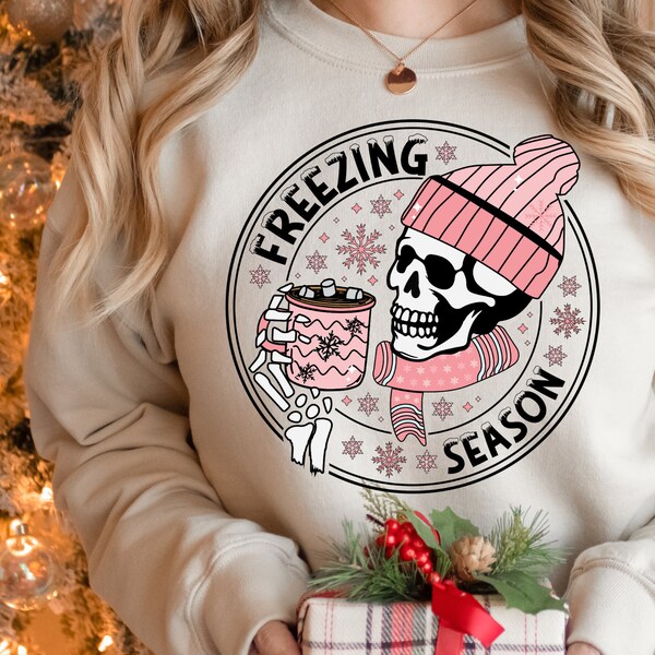 Freezing season PNG| Freezing season SVG|  Freezing To Death png| Christmas Skull png| Winter svg| Not Made for Winter Png| Mockup Included