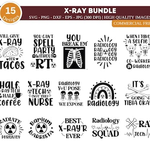 X-Ray Tech SVG-bundel| X-Ray Tech PNG-bundel| Röntgenstraal Tech Tshirt Svg| Radiologie Svg| X Ray technicus Svg| Gezondheidszorg SVG| Medische SVG| Rt-svg