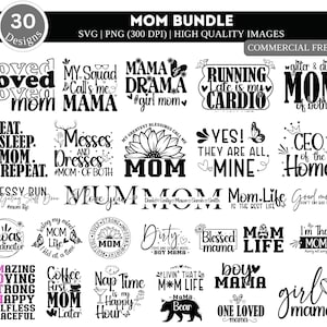 Muttertag SVG PNG Bundle | Mama Leben svg | Mama svg| Lustige Mama SVG | Gesegnete Mama svg| Mutter von Jungen Mädchen Schädel | Mama Zitate SVG | Mom Shirt Png