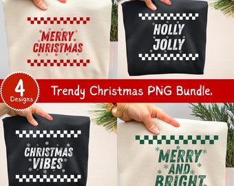 Boho Christmas PNG Bundle, Trendy Christmas Png Bundle, Preppy Christmas Png, Retro Holiday Shirt, Merry and Bright Png, Christmas Shirt