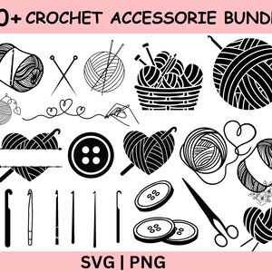 Gehäkeltes SVG-Bundle| Crochet PNG Bündel | Gehäkelt| Shirt Design Bündel | Häkeln Clipart | Gehäkelte Accessoires Png| Häkeln svg