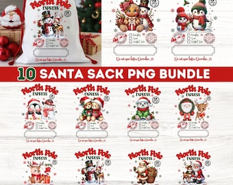 Christmas Santa Sack PNG Bundle, Special Delivery Christmas (Digital Download)