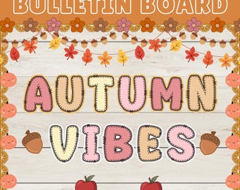 Decoración imprimible para aulas de otoño, kit para tablón de anuncios de otoño, tablón de anuncios escolar, decoración de puerta de bienvenida a la escuela, decoración del aula