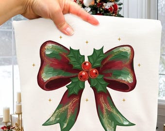 Christmas Coquette Png, Christmas Bow Png Clipart, Santa Coquette Bow, Xmas Girly Christmas Png (Sublimation Design)