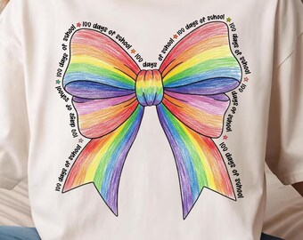 Coquette Bow 100 Days of School Png, Teacher 100 Days of School Png, 100 Days Design Sublimation, Teacher Png (Digital Download)