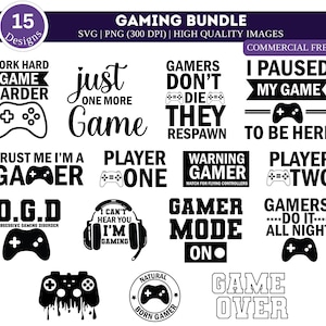 Gamer SVG-Bundle| Gamer SVG | Gaming-Svg-Bundle| Lustige Gamer Spruch Sprüche | Gamer Zitate | Videospiele svg | Game Controller Dateien