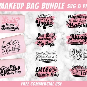 Make-uptas SVG-bundel| Make-up tas PNG| Make-up SVG| Ontwerp van make-uptas | Tas SVG| Mode SVG| Mascara-Svg| Schoonheidscitaten| Cosmetische tas SVG