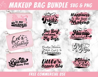 Makeup Bag SVG Bundle| Makeup Bag PNG| Makeup SVG| Makeup Bag Design| Bag Svg| Fashion Svg| Mascara Svg| Beauty Quotes| Cosmetic Bag Svg