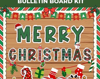 Christmas Bulletin Board Kit, Christmas Decor, Bulletin Board Kit, Christmas Letters Clipart, December Bulletin Board, Christmas alphabet