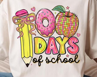 100 Days of School PNG, Pencil Coquette Bow Sublimation, Teacher 100 Days Smarter Png, Student Png, Girls School Shirt, School png for Girls