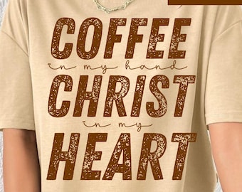 Christian Fall Png Shirt Design, Coffee and Jesus Christ Png, Trendy Christian Girl Png, Religious Png (Design Sublimation)