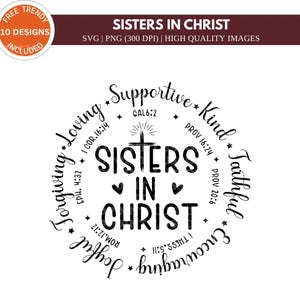 Schwestern in Christus SVG PNG | Schwestern für das Leben svg | Christian Schwester Freunde Passende SVG | Schwestern Liebe svg | Schwestern geschnitten Datei | Schwester Sprüchen svg