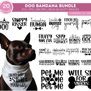 Ensemble bandana SVG PNG pour chien | Lot de chemises pour chien | Lot de citations sur les chiens | Svg maman fourrure | Svg dictons drôles de chien | pull chien svg | Svg chien drôle