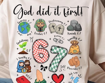 God Did It First Png, Christian 6 7 Meme Png, Six Seven Png, Retro Christian 6 7 Png, Jesus Png, Bible verse png (Design Sublimation