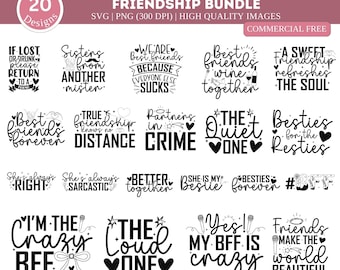 Friendship Svg Bundle| Friends Svg| Best Friends Svg| Groovy Friendship svg| Funny friends svg| Friendship quotes Silhouette