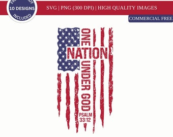 One Nation Under God SVG PNG| Defend Second Amendment| Patriotic Design| American Flag Png| Fourth of july Svg| 4th of July Svg|independ Day