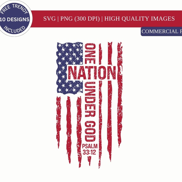 One Nation Under God SVG PNG| Defend Second Amendment| Patriotic Design| American Flag Png| Fourth of july Svg| 4th of July Svg|independ Day