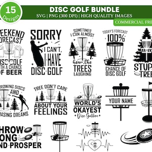 Paquete SVG de golf de disco/ Paquete SVG de golf de disco/ Golfista de disco Png/ Citas de golf de disco/ Cricut de golf de disco/ Diseño de camisa de jugador de golf de disco