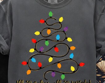 Christmas Lights Png, All Is Calm, All Is Bright Png, Christmas Tree Png, Merry Christmas Sublimation Design, Holiday Png (Digital Download)